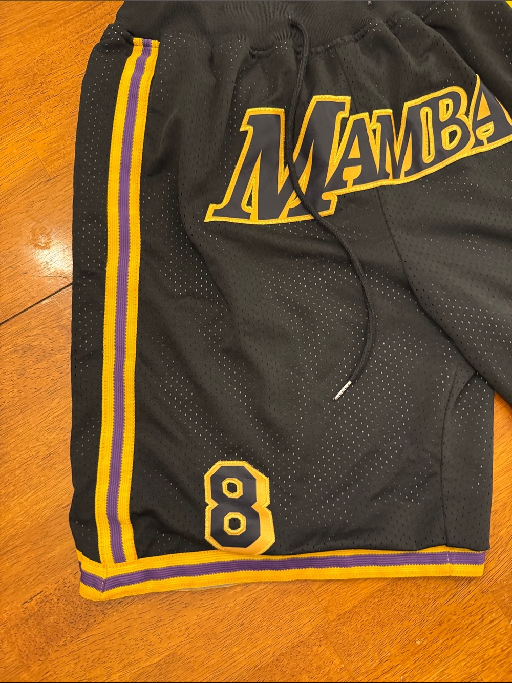 Black and Yellow Athletic Basketball Shorts with Numbered Panels xxl - Picture 3 of 7